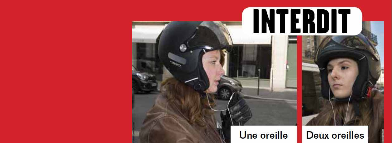 En scooter ou en moto, les oreillettes sont interdites