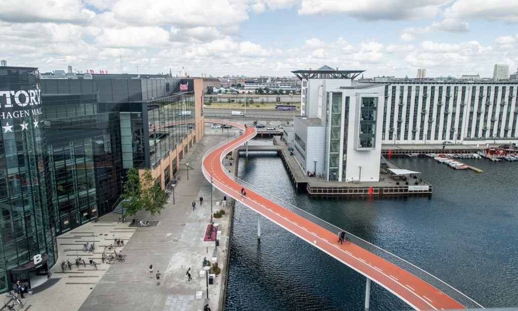 Le pont « Cycle Snake » à Copenhague