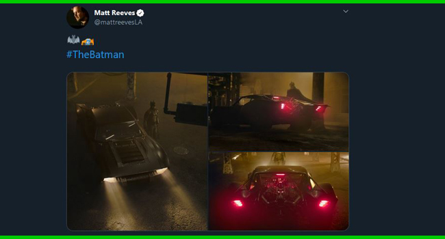 twitte nouvelle batmobile